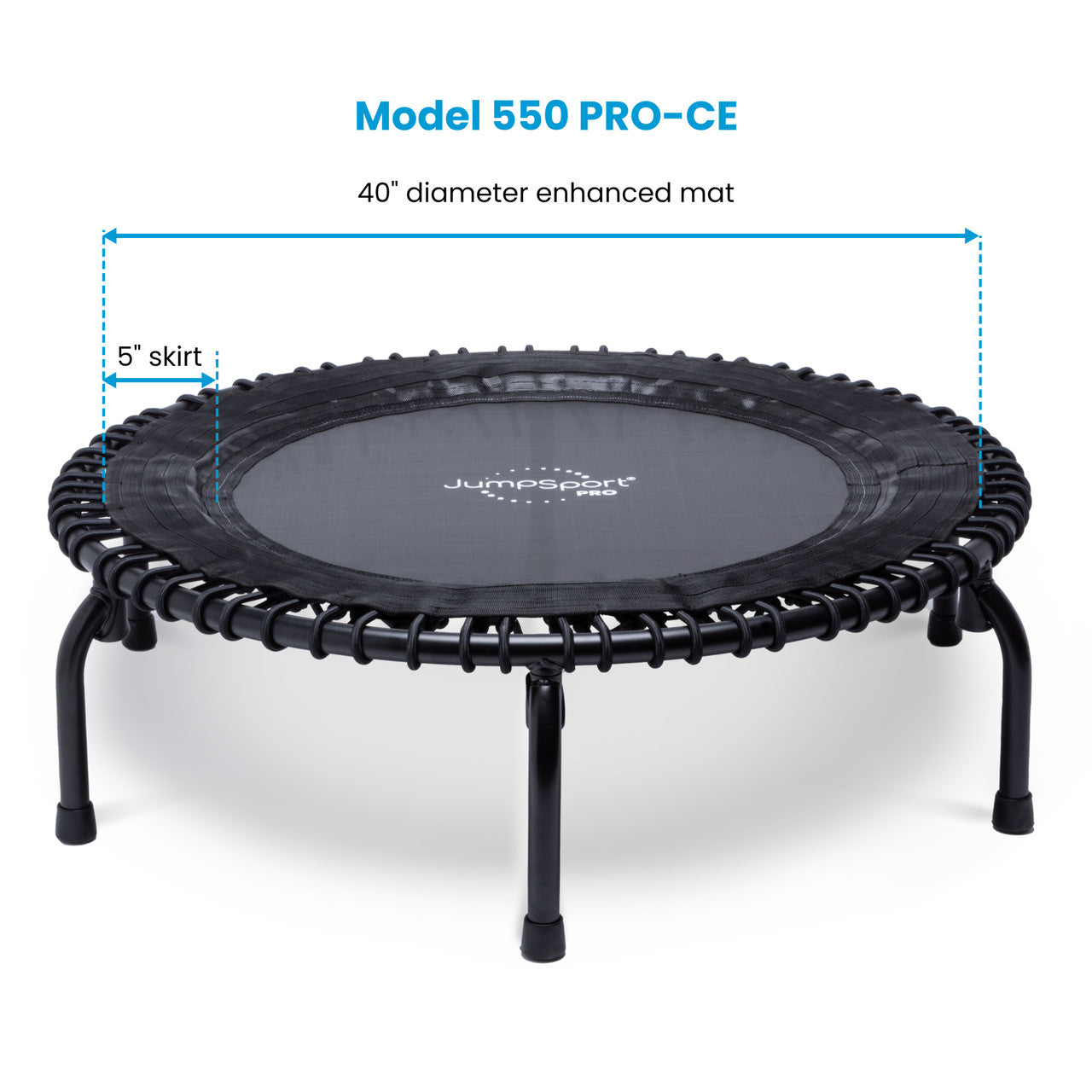 550Pro CE BLACK FRAME JumpSport Fitness Trampoline 44 Inches